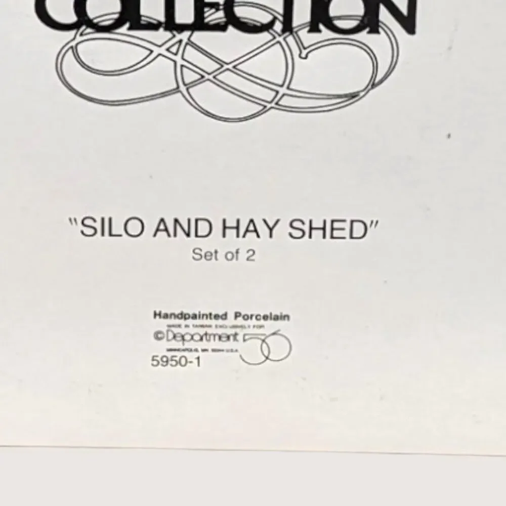 Vintage Dept. 56 Silo and Hay Shed Heritage Village Set